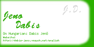 jeno dabis business card