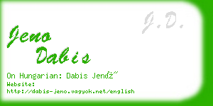 jeno dabis business card